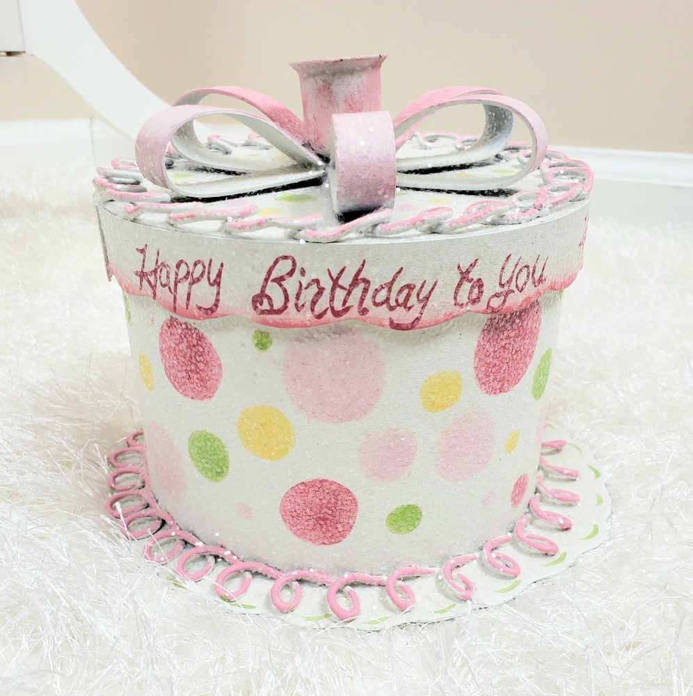 Metal birthday cake